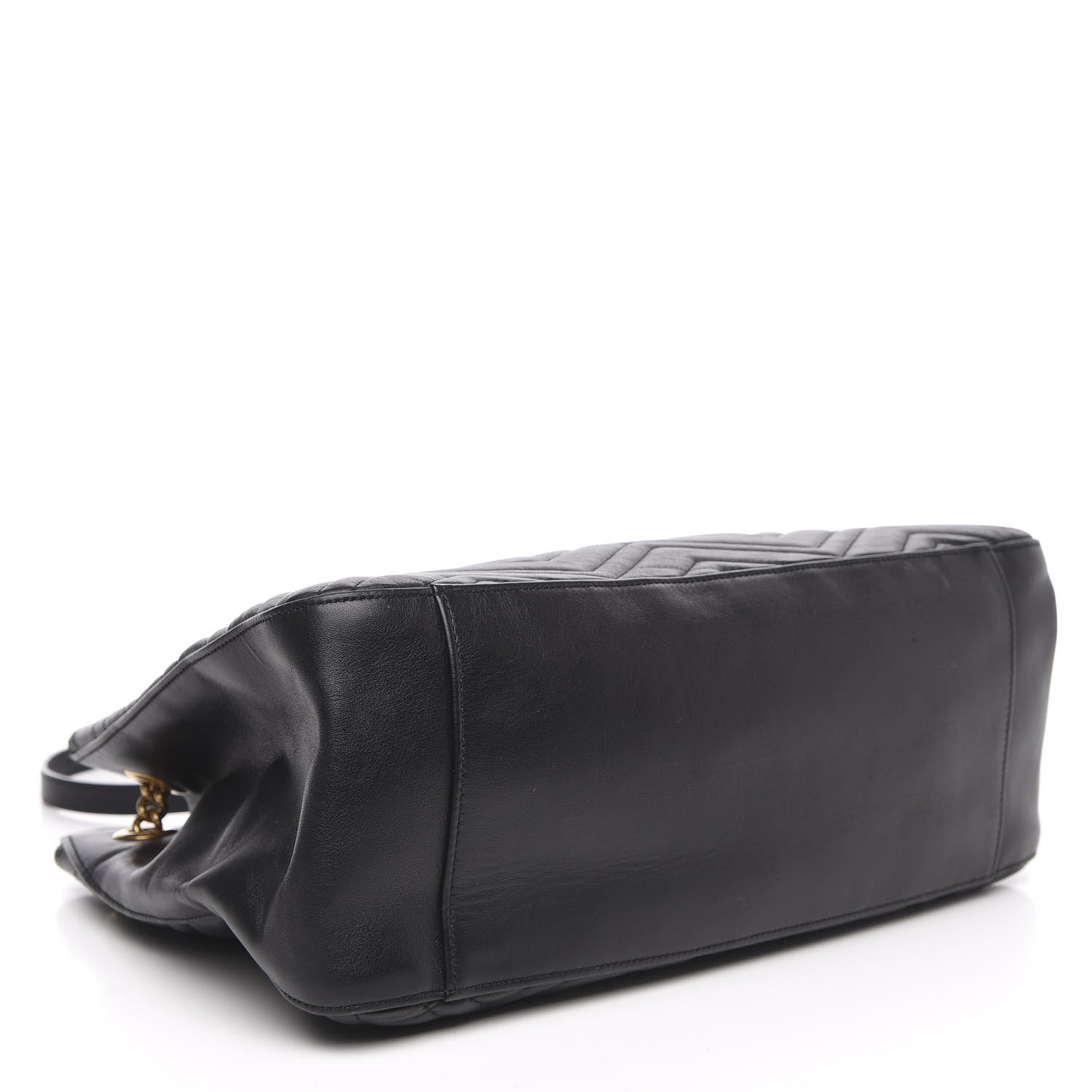 Gucci Calfskin Matelasse Medium GG Marmont Shoulder Tote Bag Black 4 of 15