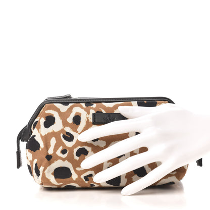 Gucci Canvas Leopard Print Cosmetic Pouch Tobacco 2 of 9
