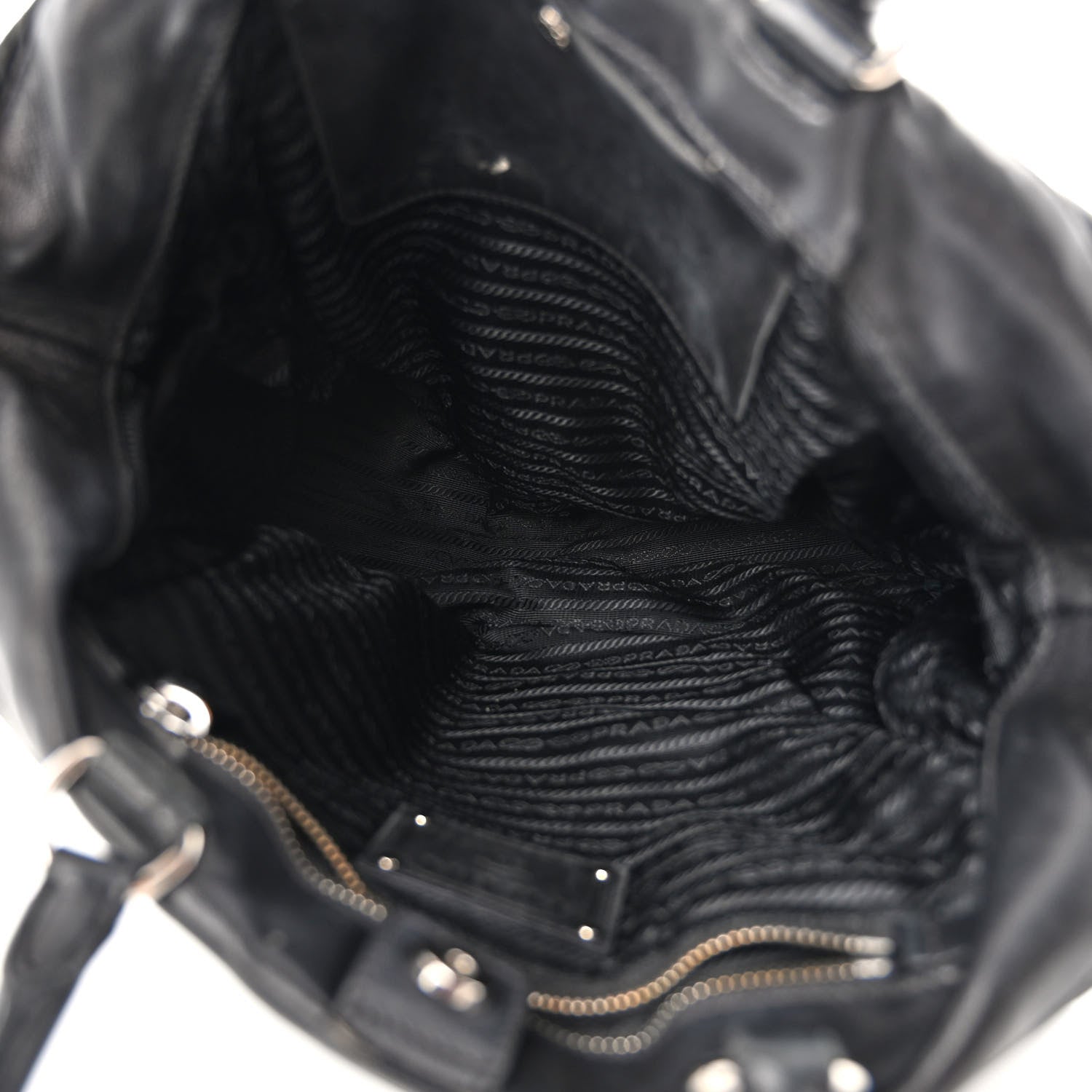 Prada Nappa Frills Tote Black 5 of 14