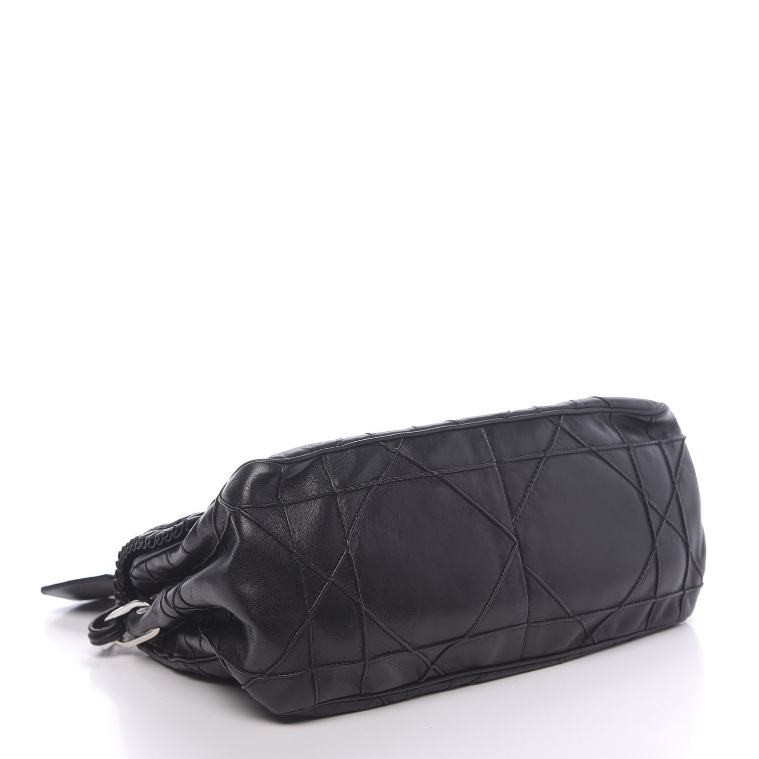 Christian Dior Lambskin Cannage Ruffle New Lock Flap Black 4 of 11