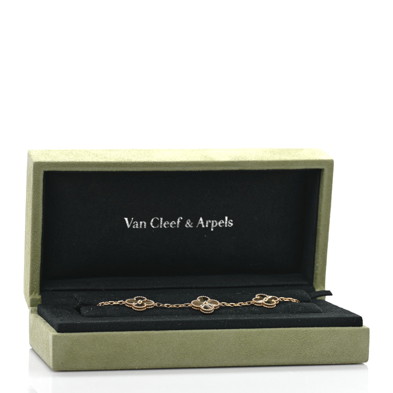 Van Cleef & Arpels 18K Yellow Gold 5 Motifs Guilloche Vintage Alhambra Bracelet 4 of 4