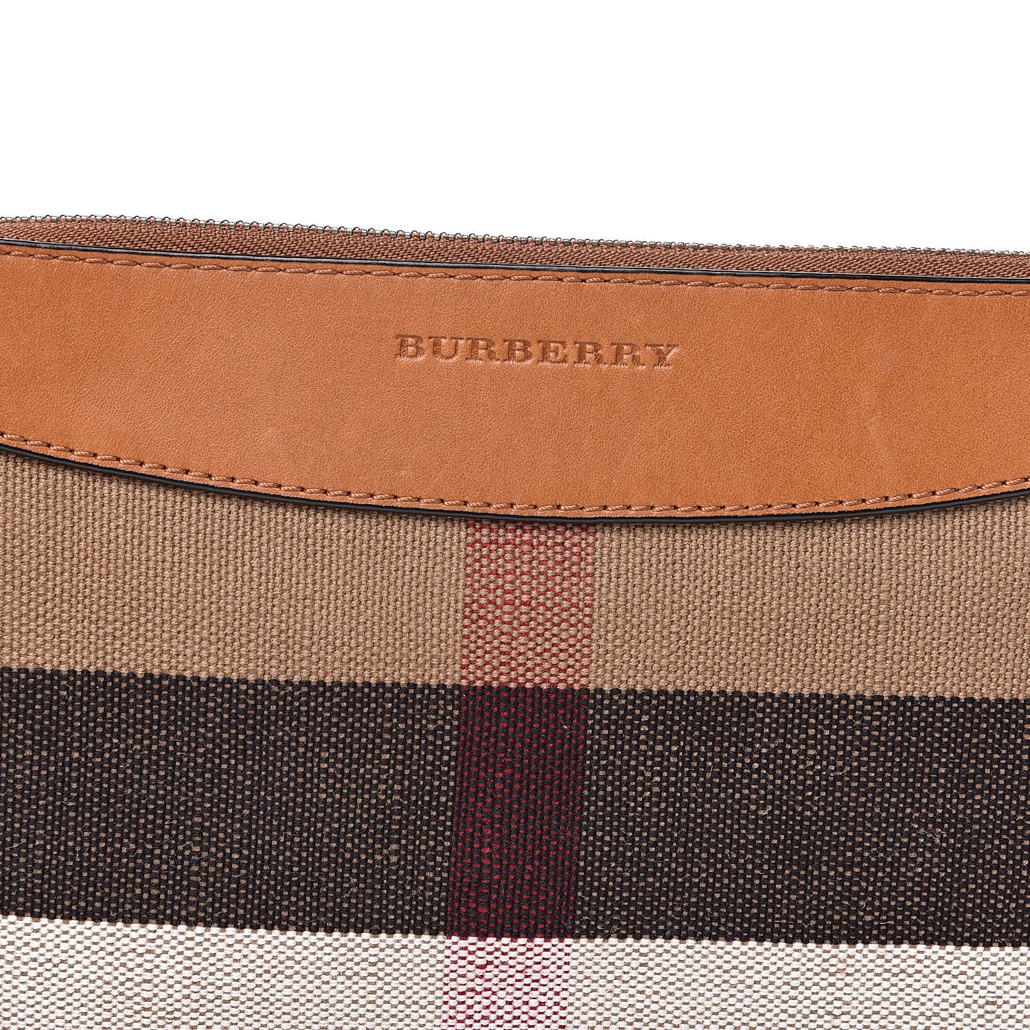 Burberry Mega Check Peyton Crossbody Clutch Bag Saddle Brown 12 of 12