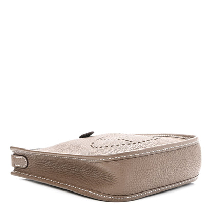 Hermes Taurillon Clemence Amazone Evelyne TPM Etoupe Bleu Indigo 4 of 9