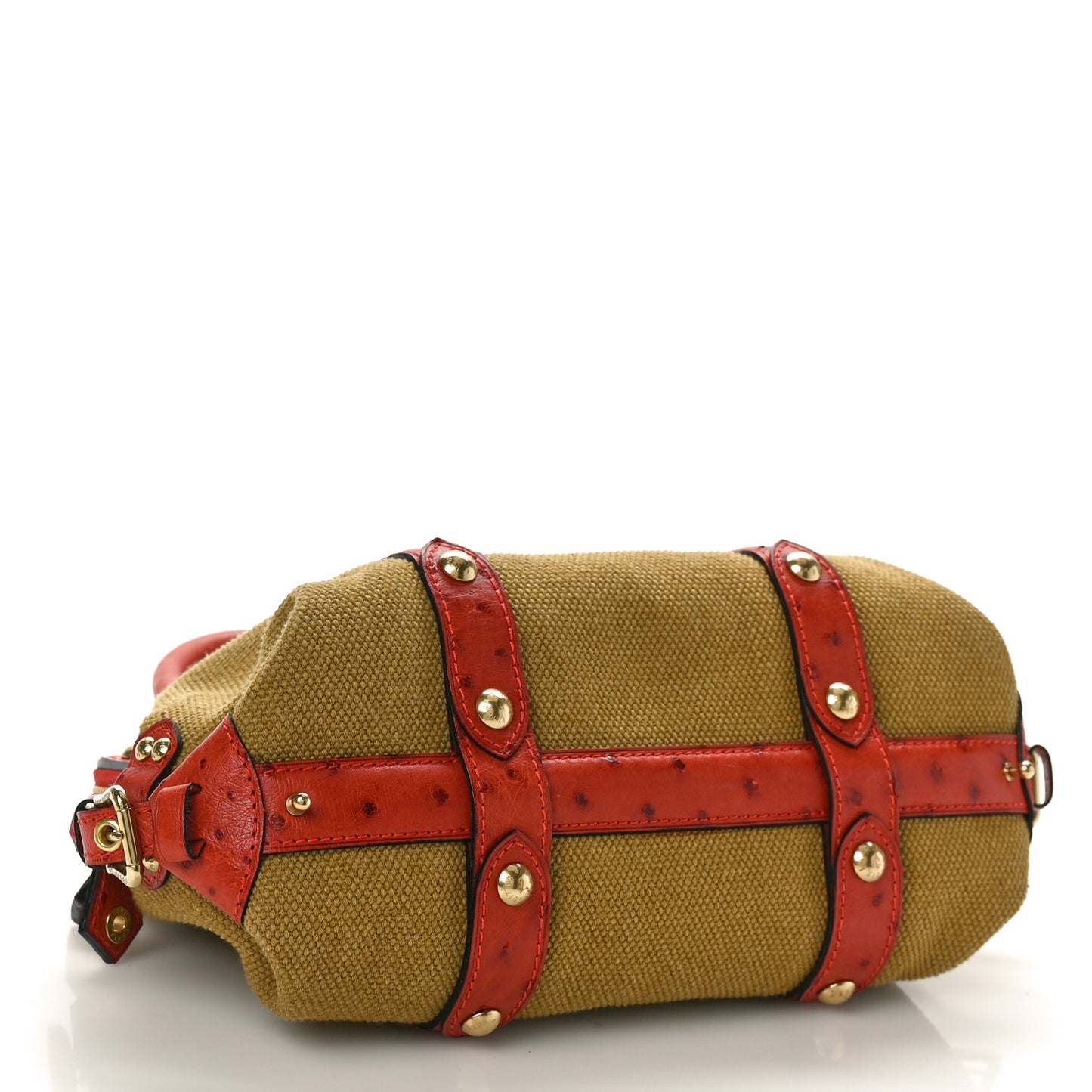 Toile Ostrich Trianon Sac de Nuit GM Olive Rouille