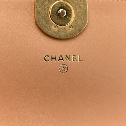 Chanel Crumpled Calfskin Quilted Braided CC Flap Beige 6 of 12