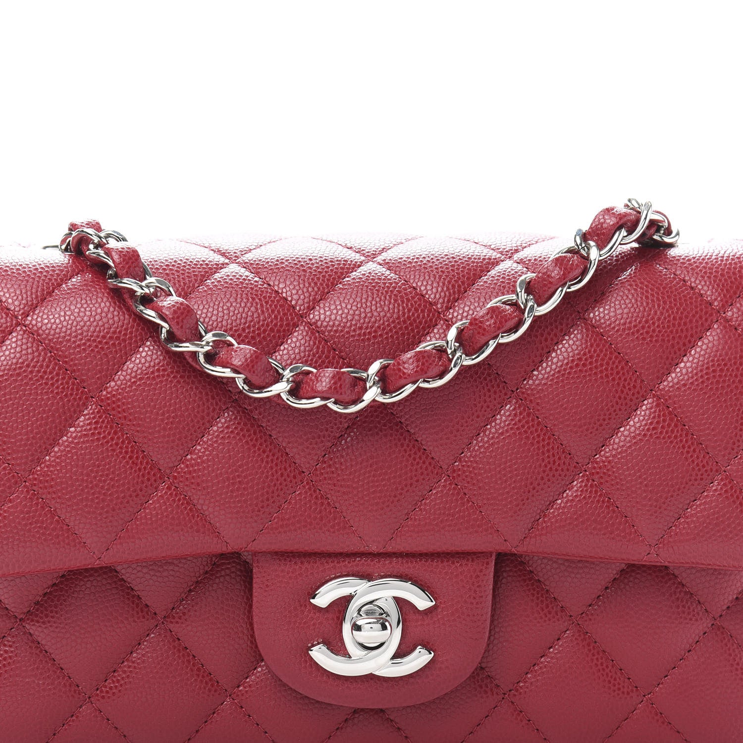 Chanel Caviar Quilted Mini Rectangular Flap Dark Pink 10 of 11