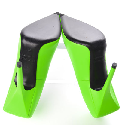 Balenciaga Soft Nappa Square Knife 110mm Pumps 37 Neon Green 5 of 8