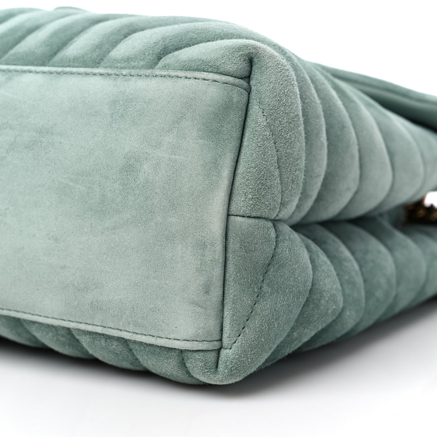 Suede Y Quilted Monogram Medium Loulou Chain Satchel Vert Opaline