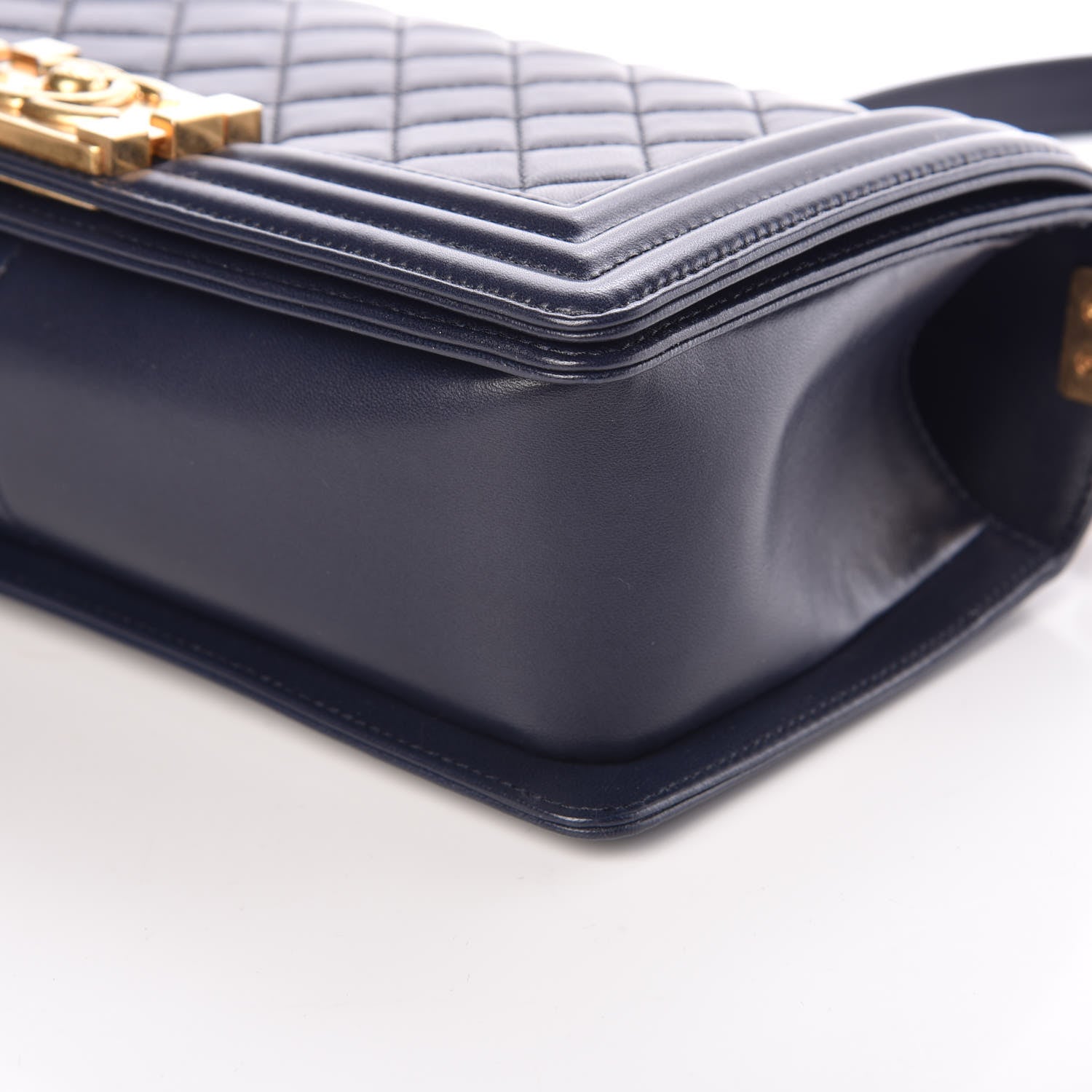 Chanel Lambskin Quilted Medium Boy Flap Dark Navy 9 of 10