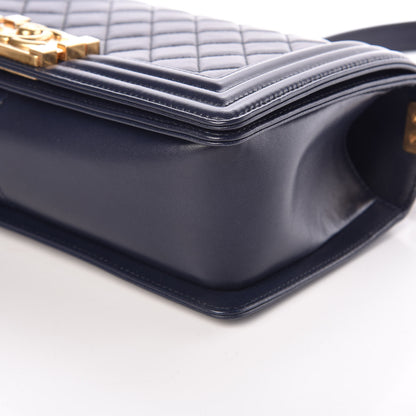 Chanel Lambskin Quilted Medium Boy Flap Dark Navy 9 of 10