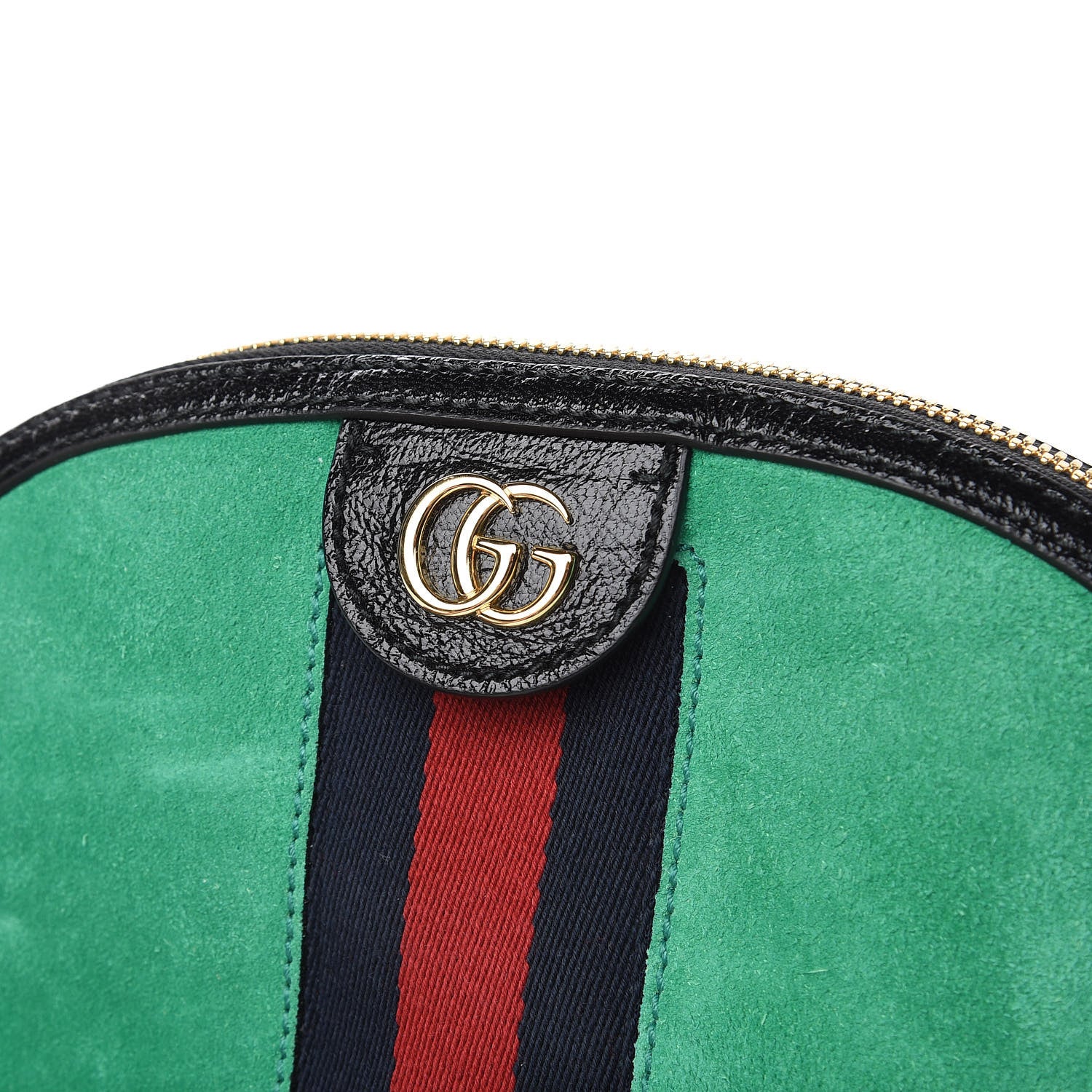 Gucci Suede Patent GG Web Small Ophidia Dome Shoulder Bag New Shamarock Black 9 of 10