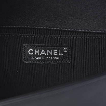Chanel Lambskin Chevron Quilted Medium Boy Flap Black 5 of 11