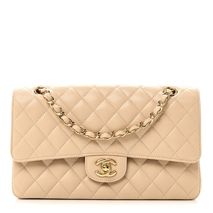 Chanel Caviar Quilted Medium Double Flap Beige 1 of 10