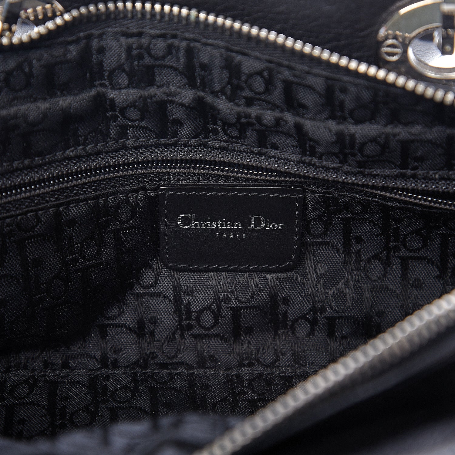 Christian Dior Calfskin Cannage Stitched Small Lady East West Lady Dior Black 5 of 9