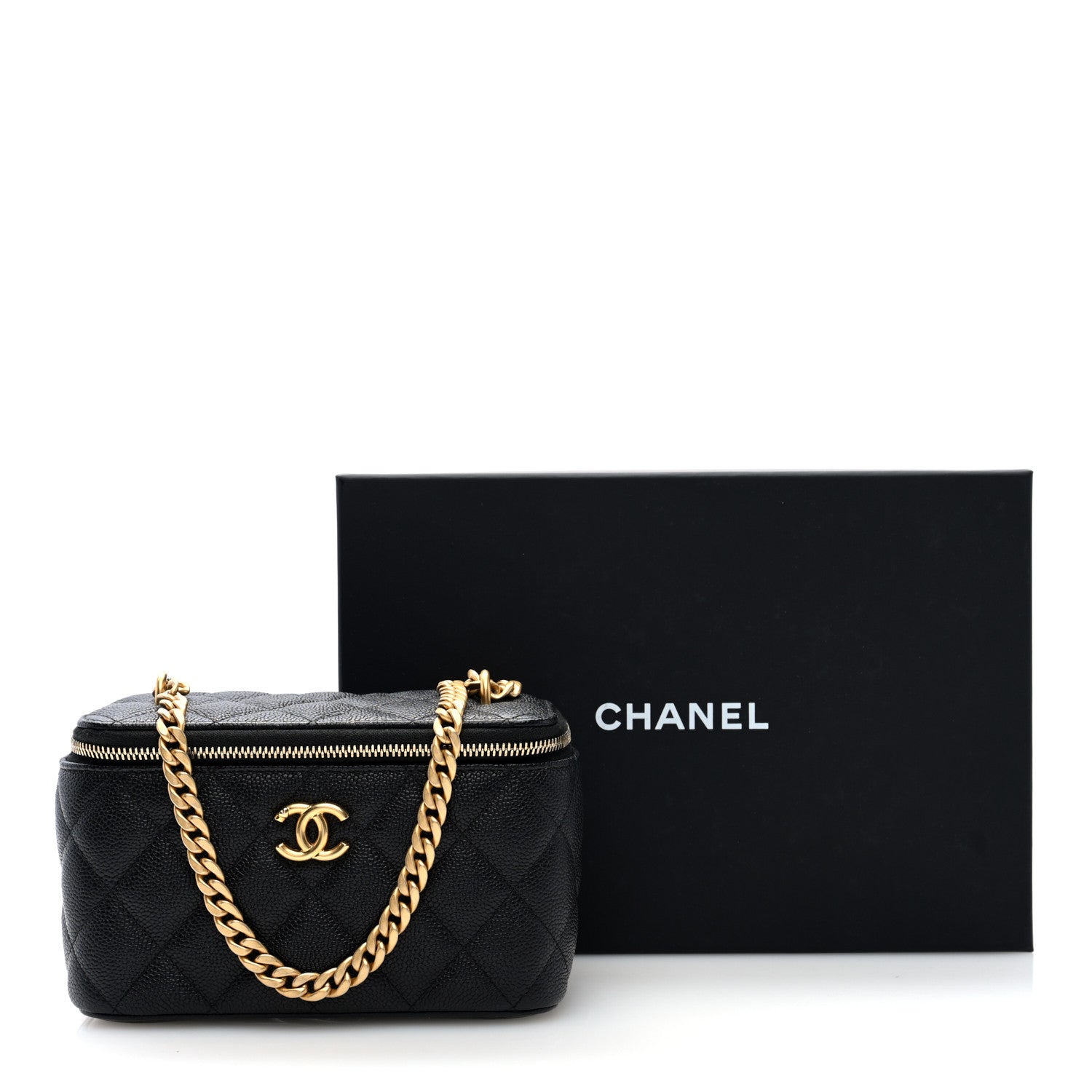 Chanel Caviar Quilted Sweetheart Vanity Case Black 11 of 11
