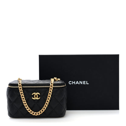 Chanel Caviar Quilted Sweetheart Vanity Case Black 11 of 11