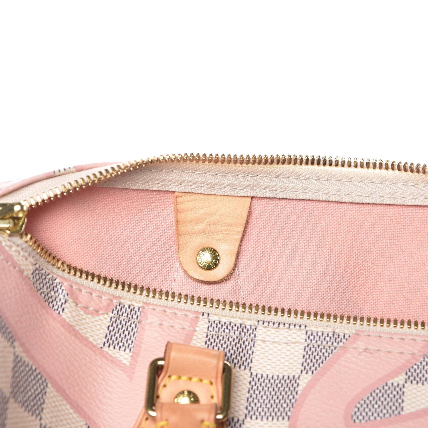 Louis Vuitton Damier Azur Tahitienne Speedy Bandouliere 30 Rose Ballerine 14 of 26