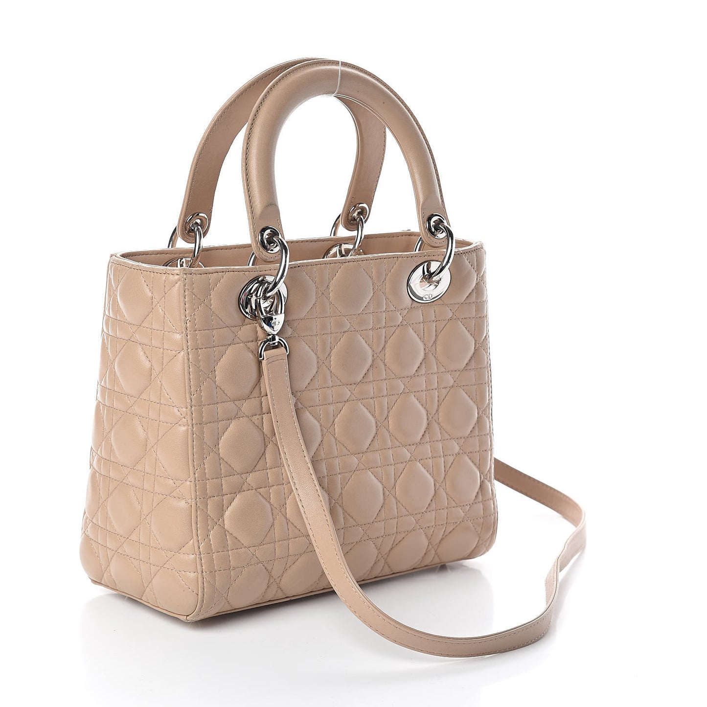 Lambskin Cannage Medium Lady Dior Beige