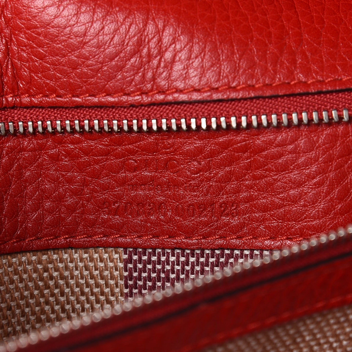Pebbled Calfskin Large Bamboo Daily Top Handle Bag Red
