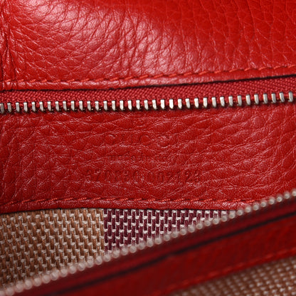 Gucci Pebbled Calfskin Large Bamboo Daily Top Handle Bag Red 6 of 10