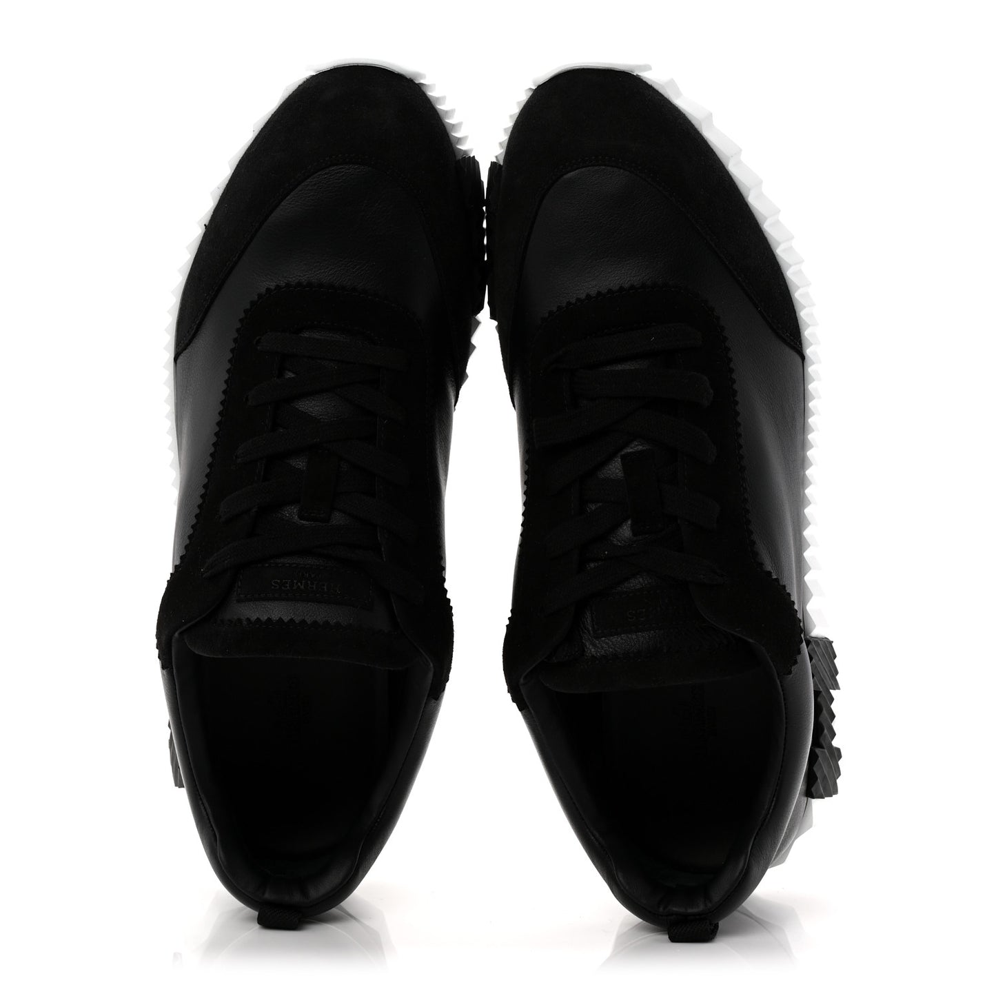 Goatskin Suede Goatskin Bouncing Sneakers 46 Black