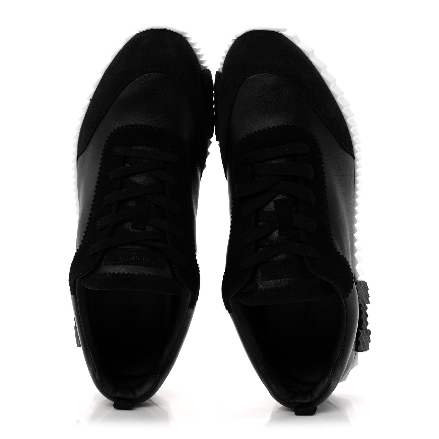 Hermes Goatskin Suede Goatskin Bouncing Sneakers 46 Black 5 of 10