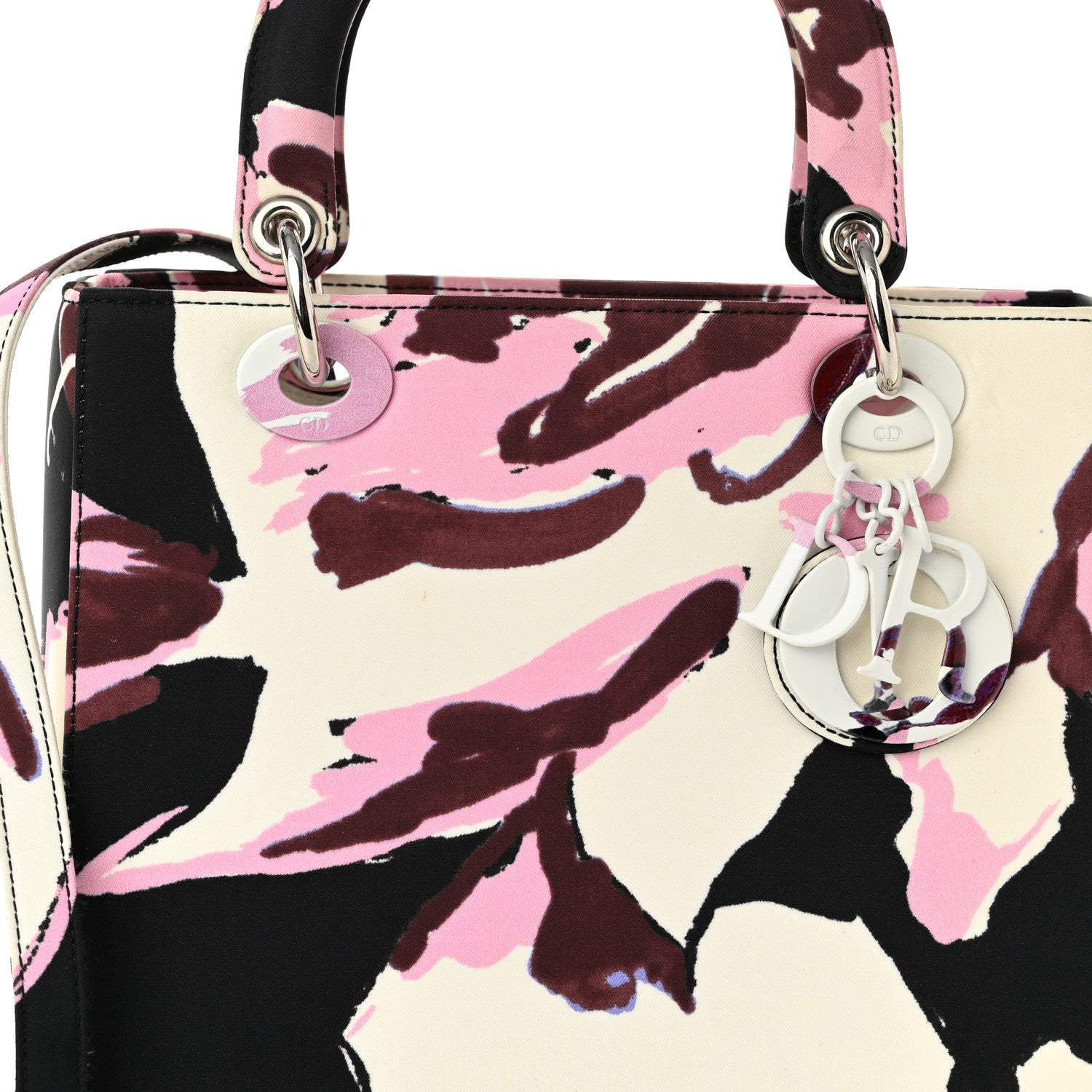 Christian Dior Canvas Floral Graffiti Printed Medium Lady Dior Multicolor 8 of 10