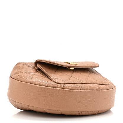 Chanel Caviar Quilted Polly Pocket Pouch Hobo Dark Beige 4 of 11