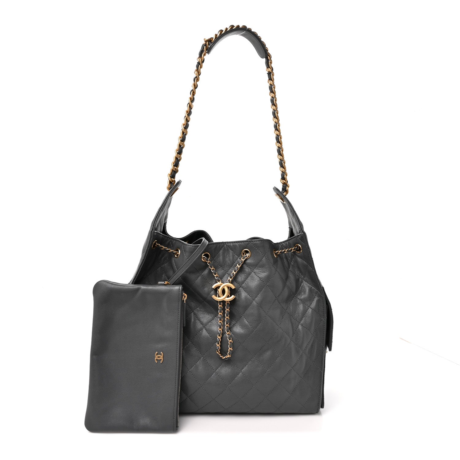 Chanel Caviar Quilted Medium Chanel 25 Handbag Dark Grey 2 of 12