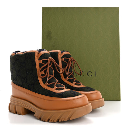 Gucci Covered Wool Textured Dollar Calfskin Monogram GG Mens Ankle Boot 11 Underwood Blue 18 of 18