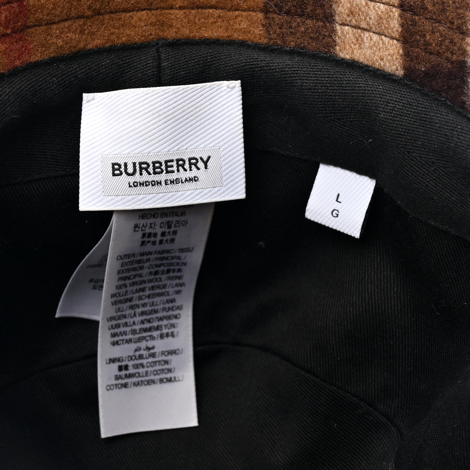 Burberry Wool Check Bucket Hat L 8 of 8