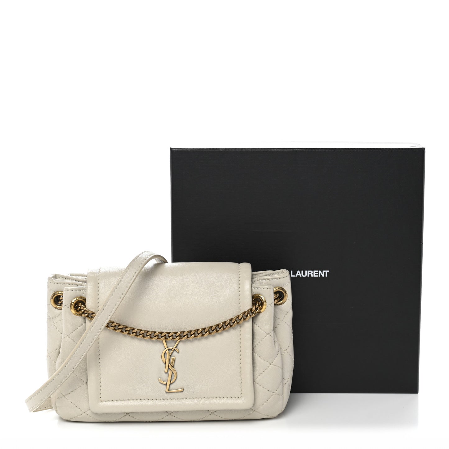 Lambskin Quilted Monogram Mini Nolita Crema Soft