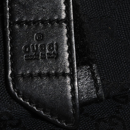 Gucci Monogram Medium Double Buckle Flap Messenger Bag Black 5 of 8