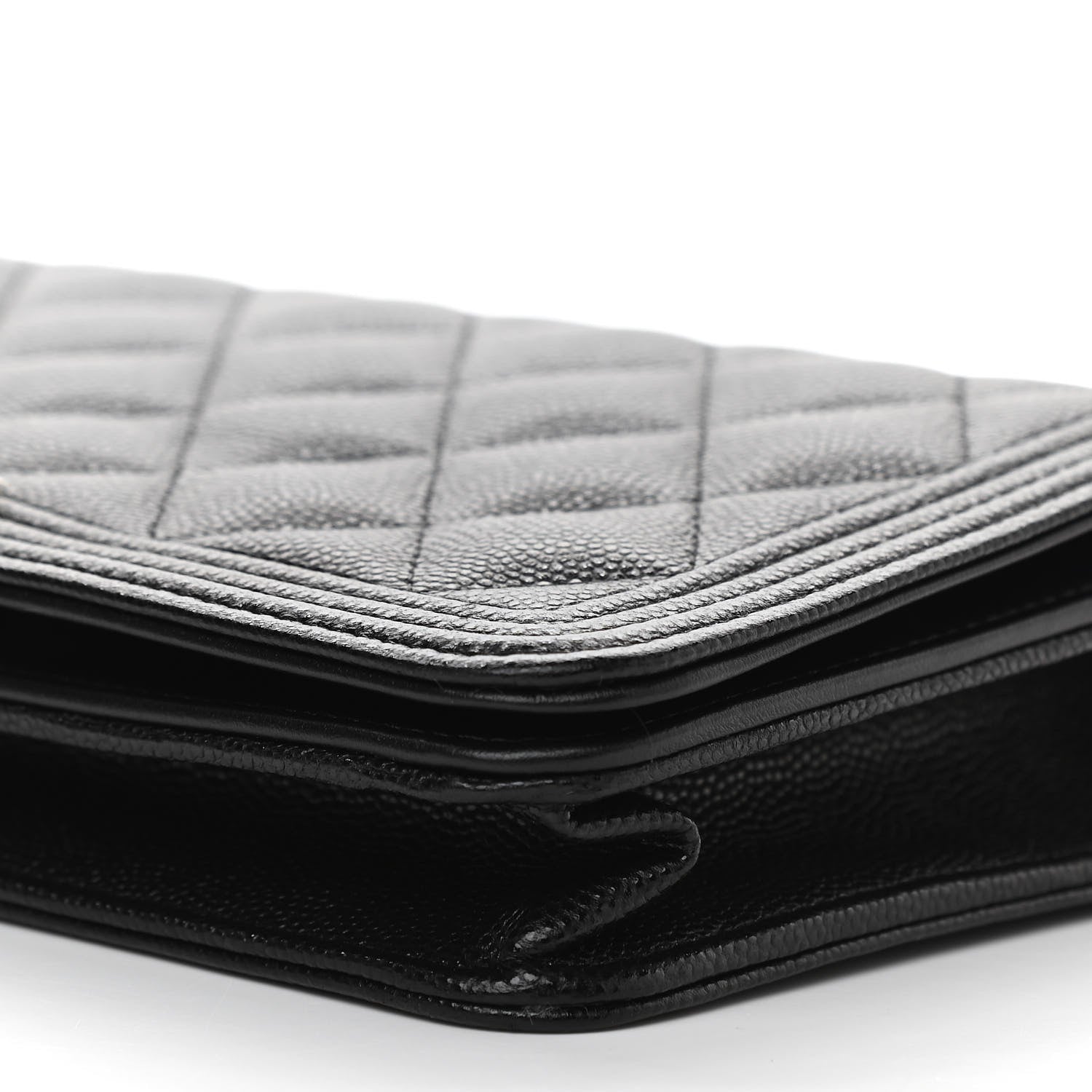 Chanel Caviar Quilted Boy Wallet On Chain WOC Black 11 of 12
