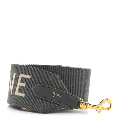 Celine Jacquard Wool Logo Short Strap Grey White 1 of 6