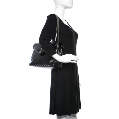Saint Laurent Calfskin Y Quilted Monogram Medium Loulou Chain Satchel Black 2 of 11