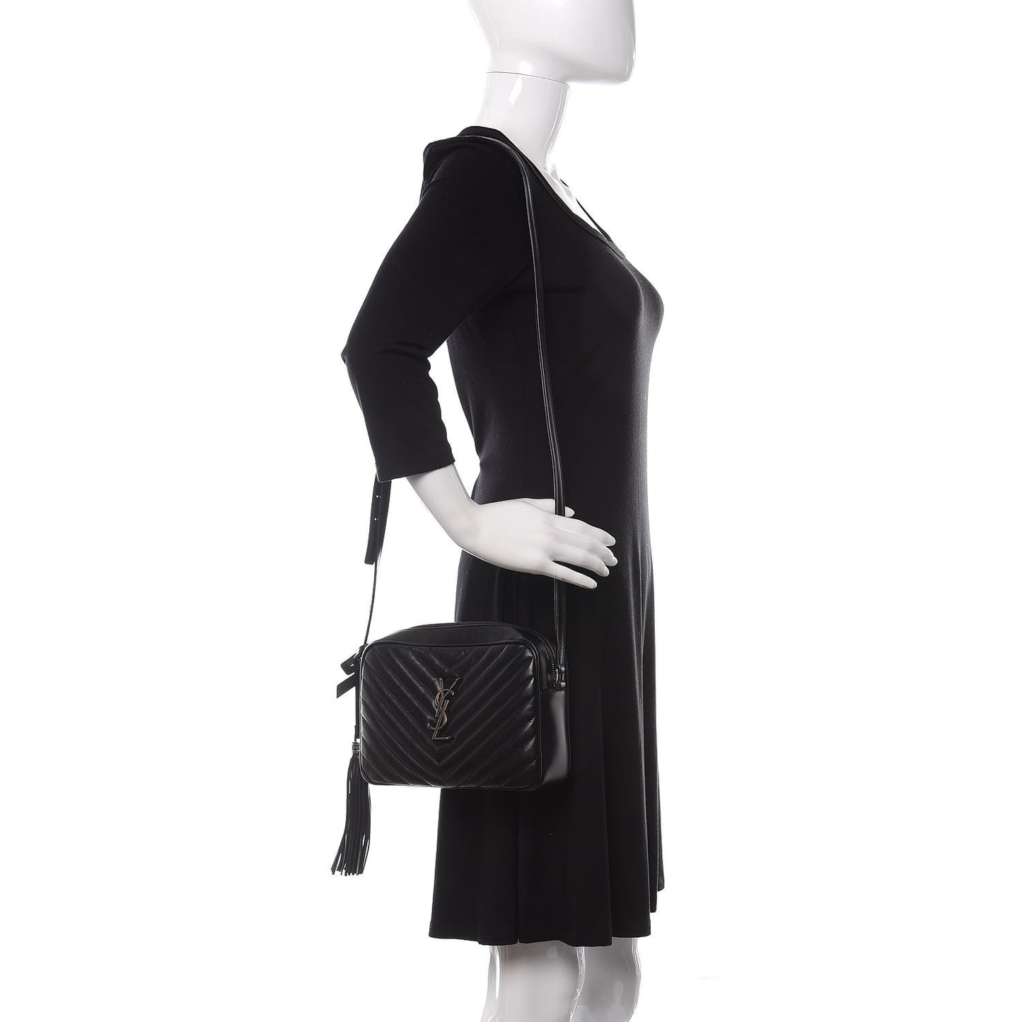 Calfskin Matelasse Monogram Lou Camera Bag Black