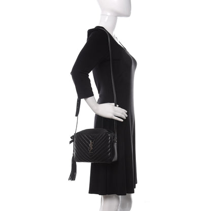 Saint Laurent Calfskin Matelasse Monogram Lou Camera Bag Black 2 of 9