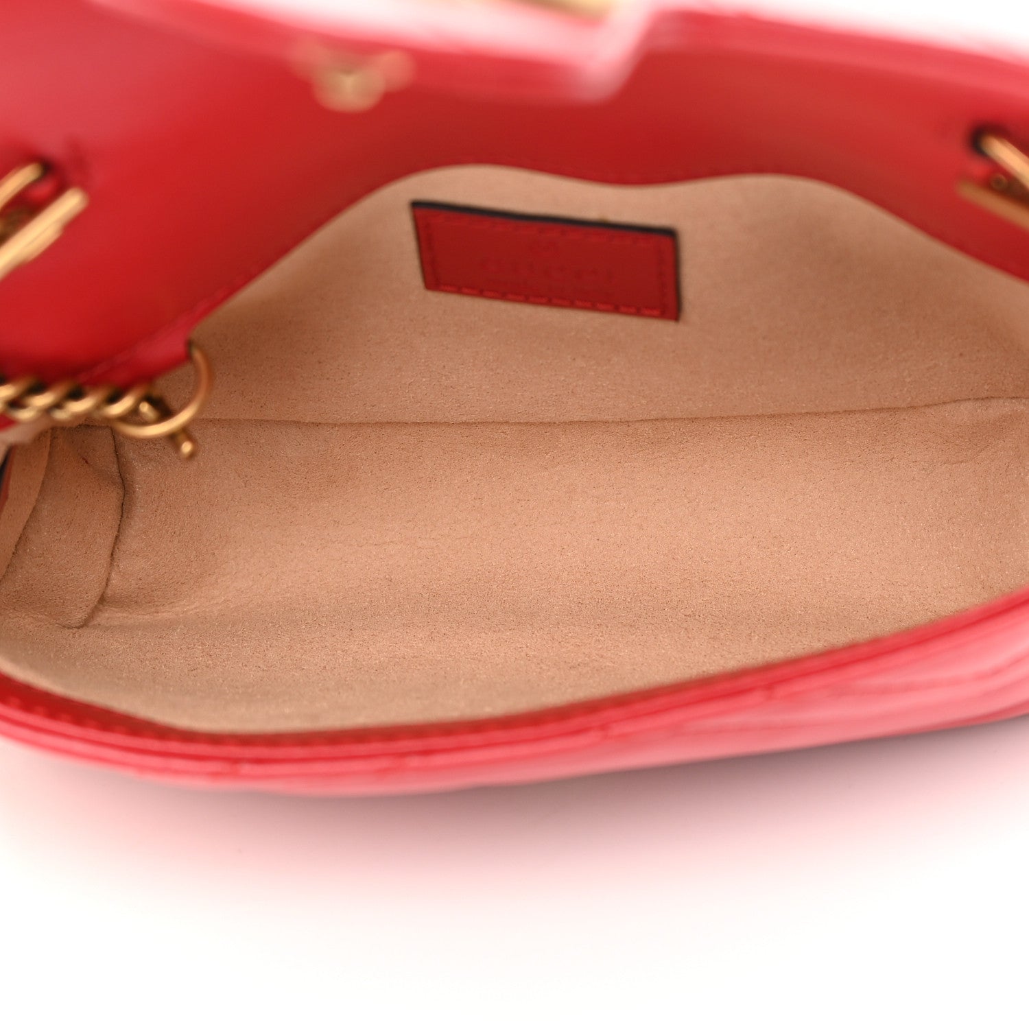 Gucci Calfskin Matelasse Super Mini GG Marmont Shoulder Bag Hibiscus Red 5 of 12