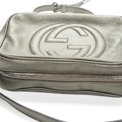 Gucci Metallic Pebbled Calfskin Small Soho Disco Bag Sasso 9 of 9