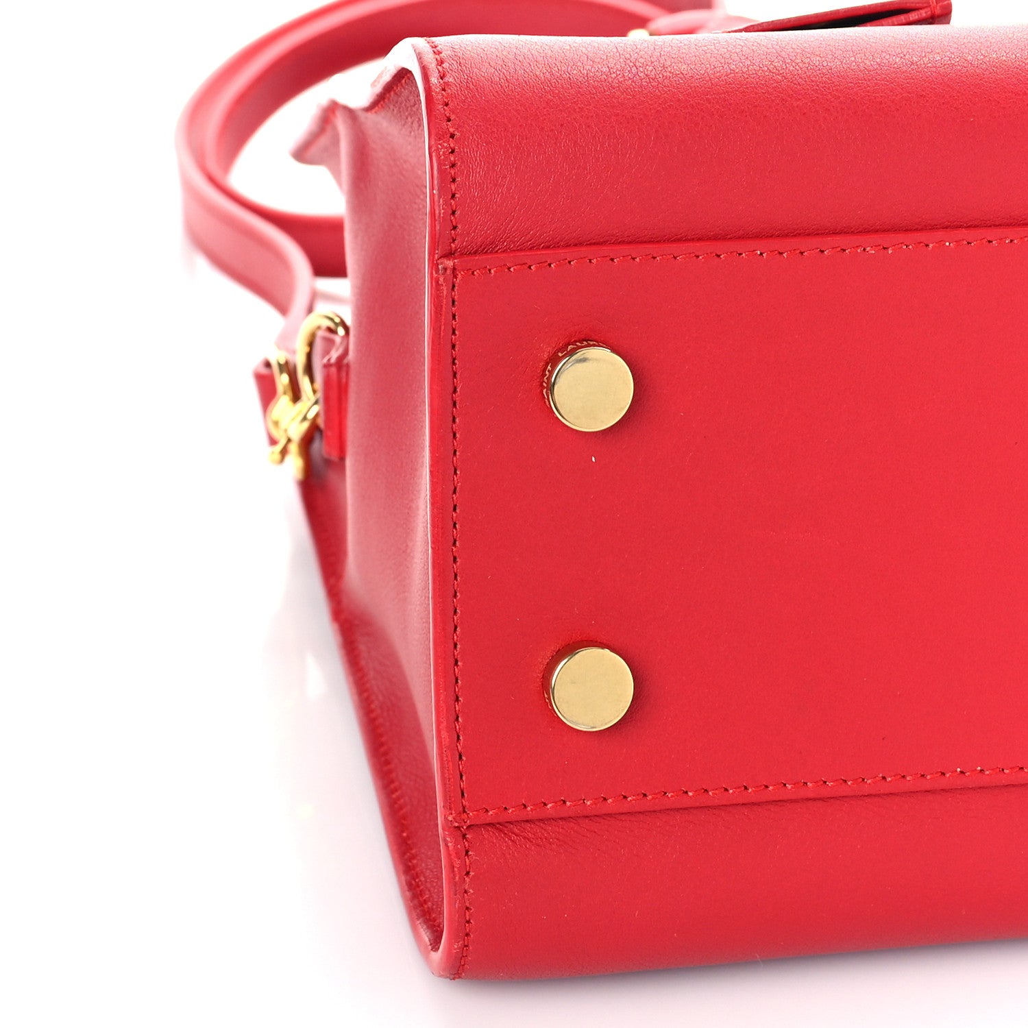 Saint Laurent Calfskin Baby Monogram Cabas Red 7 of 9