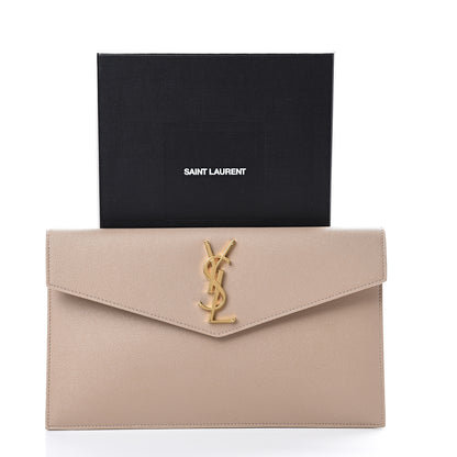 Saint Laurent Grain De Poudre Uptown Pouch Dark Beige 7 of 7