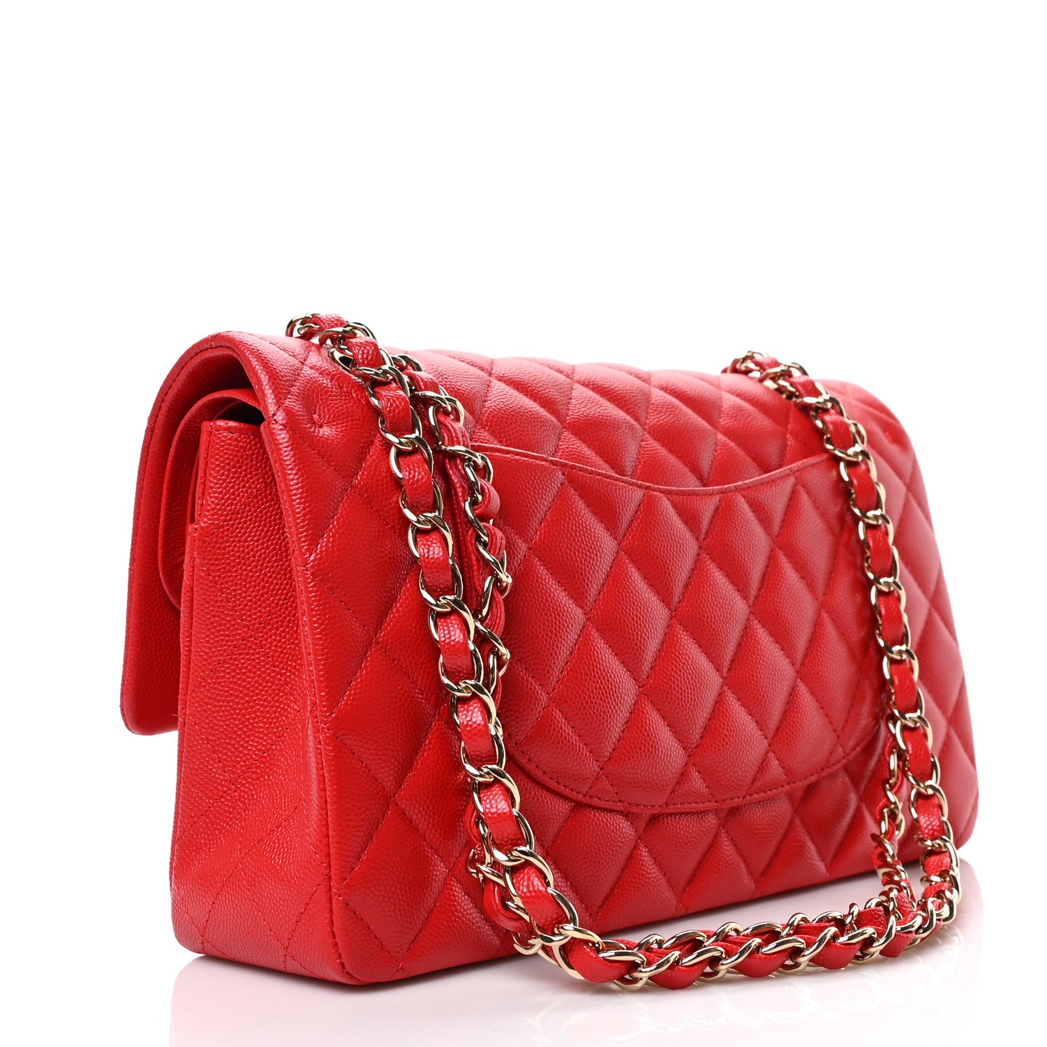 Chanel Caviar Quilted Medium Double Flap Red 3 of 9