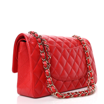 Chanel Caviar Quilted Medium Double Flap Red 3 of 9