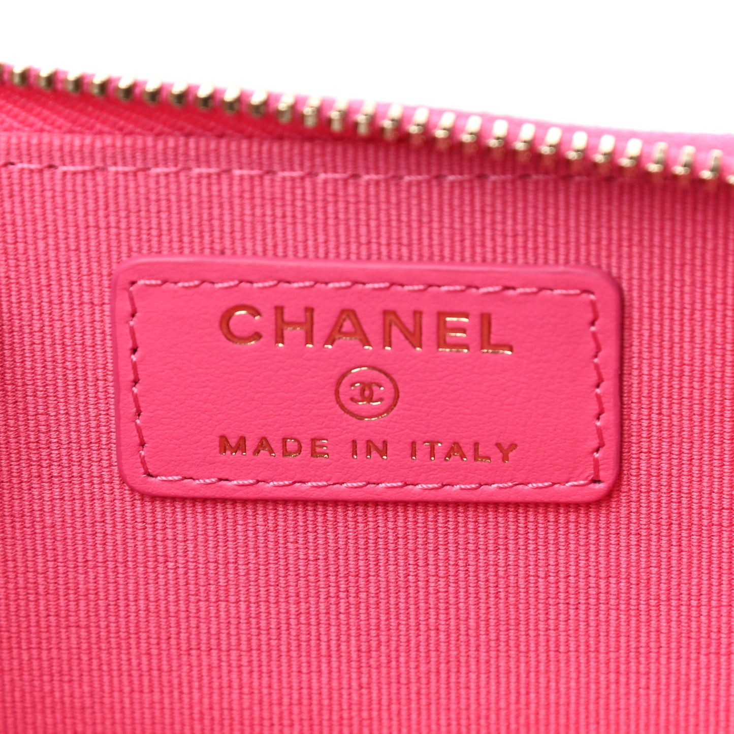 Caviar Quilted Zipped Key Holder Case Pink