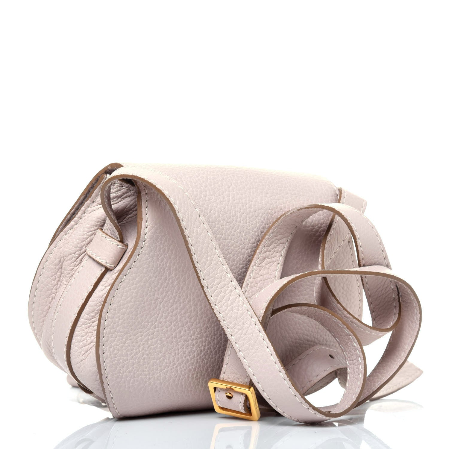 Chloe Calfskin Mini Marcie Round Crossbody Bag Abstract White 3 of 22