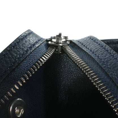 Celine Drummed Leather and Suede Small Trapeze Navy 6 of 8