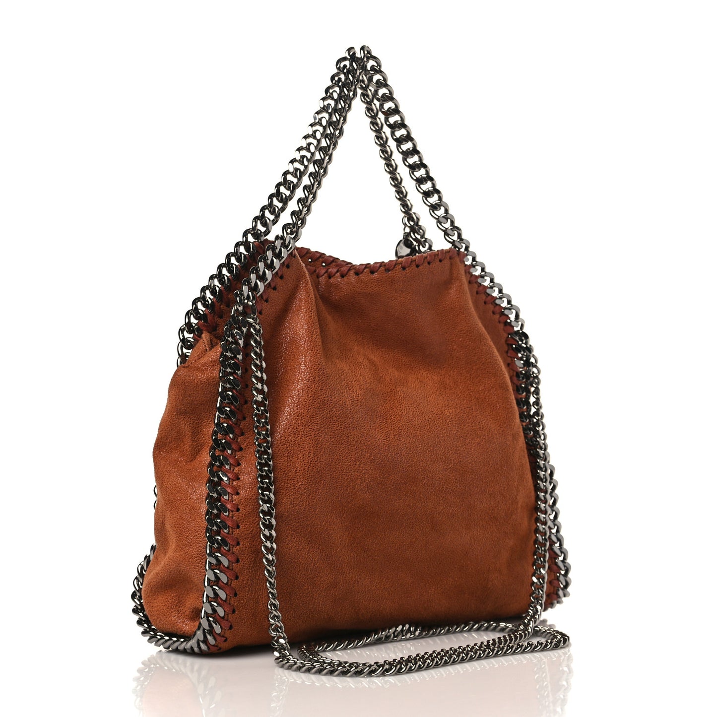 Shaggy Deer Mini Falabella Fold Over Tote Brandy