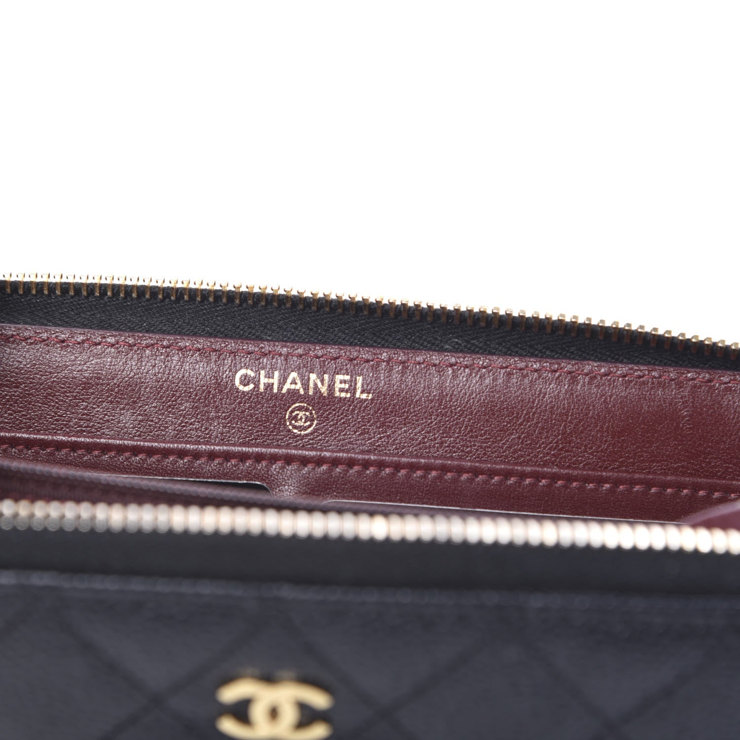 Chanel Caviar Quilted Large Gusset Zip Around Wallet Black 5 of 9