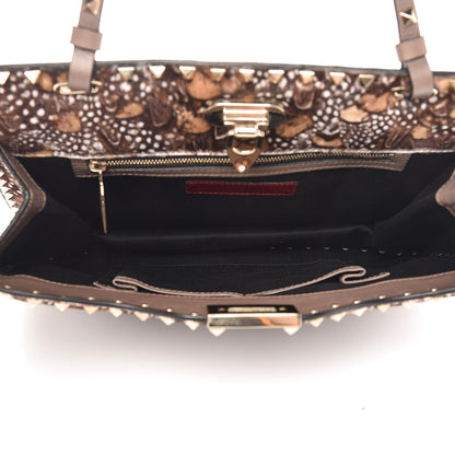 Valentino Garavani Calf Hair Feather Rockstud Shoulder Satchel 5 of 6